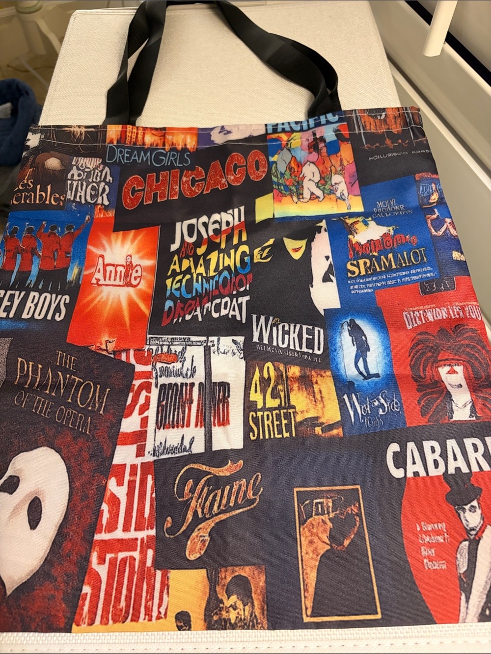 NEW Broadway playbill fabric tote-bag approx 15x15 10” strap drop.